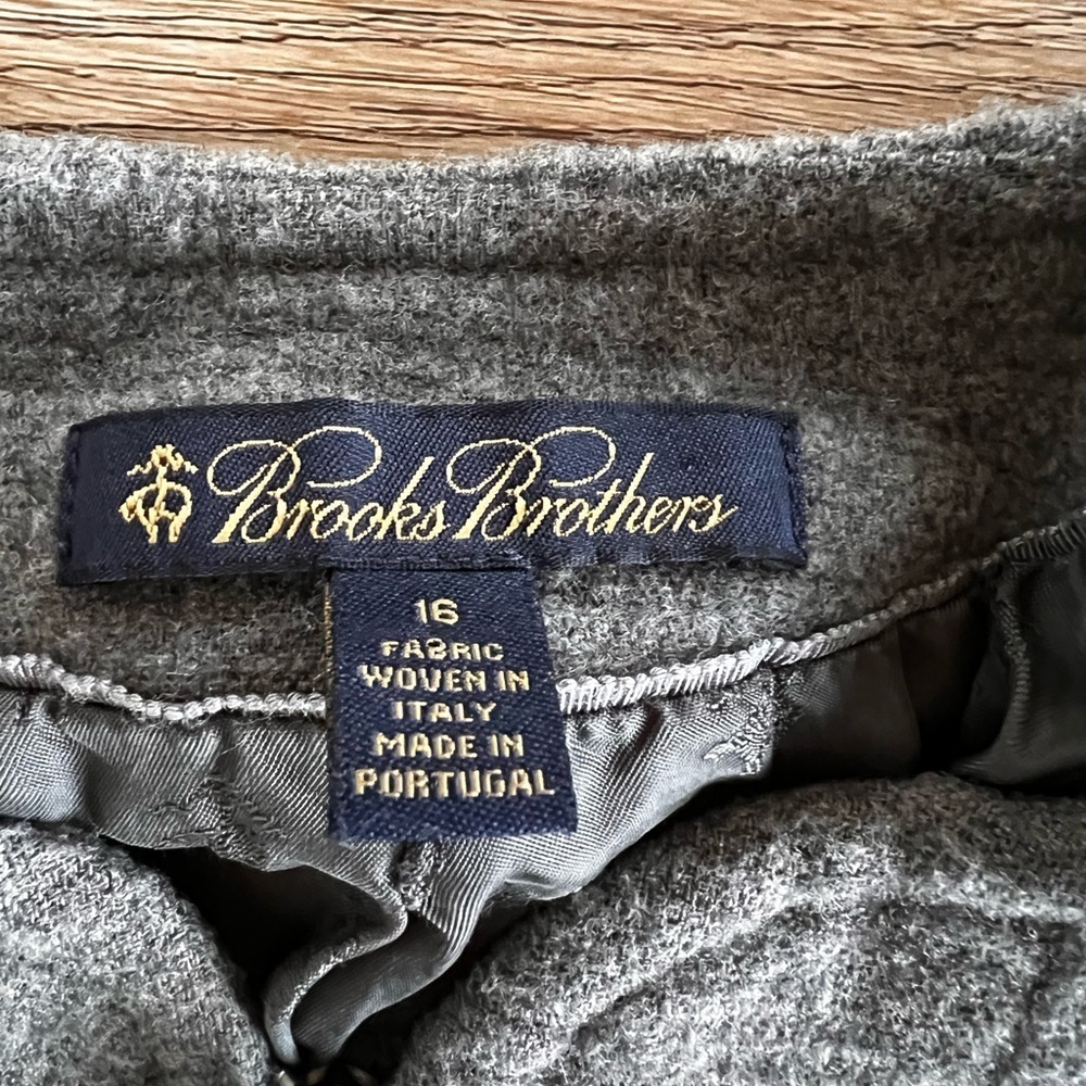 Brooks Brothers 2Piece Skirt Suit Italian Wool Gray Women’s Size 16 - Picture 3 of 9
